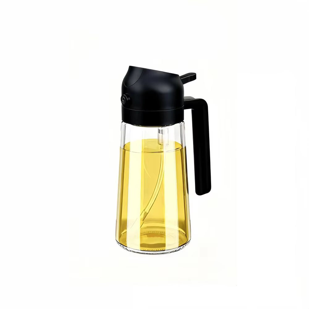 LOVFE New 16Oz Multifunction Glass Olive Oil Sprayers Mister Vinegar Dispenser Oil Spray Bottle 2 in 1 Oil Dispenser for Cooking