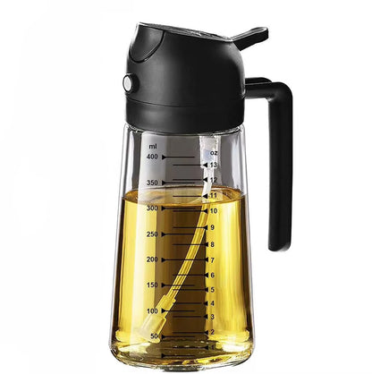 LOVFE New 16Oz Multifunction Glass Olive Oil Sprayers Mister Vinegar Dispenser Oil Spray Bottle 2 in 1 Oil Dispenser for Cooking