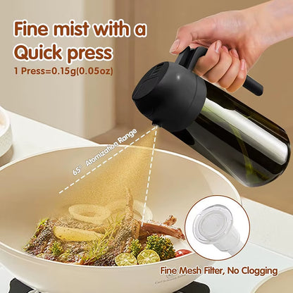 LOVFE New 16Oz Multifunction Glass Olive Oil Sprayers Mister Vinegar Dispenser Oil Spray Bottle 2 in 1 Oil Dispenser for Cooking